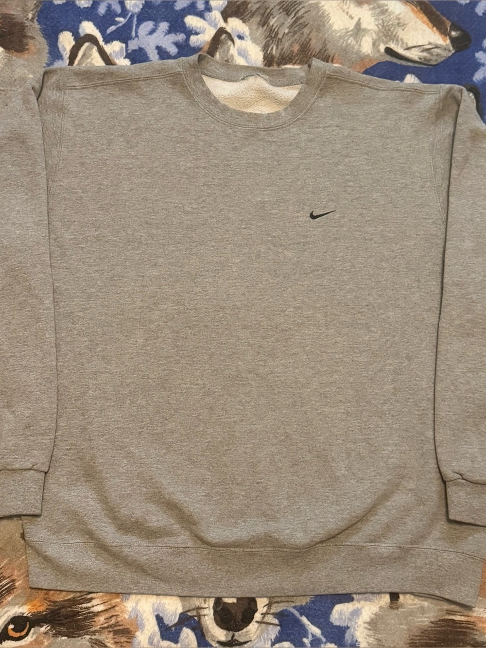 Nike Gray Crewneck Sweatshirt with Black Swoosh